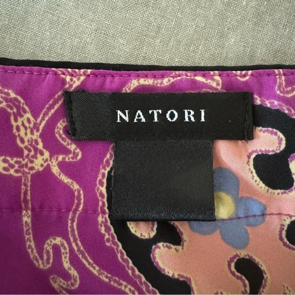 NATORI Vintage Silky Geometric Print Caftan Kaftan Nightgown Loungewear Retro M - Picture 2 of 15